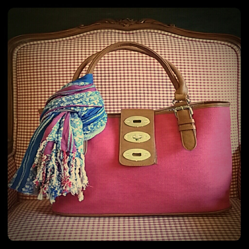 Canvas Tote bag with matching scarf